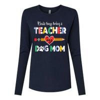 Funny Mothers Day For Teacher Dog Lover Dog Mom Teacher Womens Cotton Relaxed Long Sleeve T-Shirt