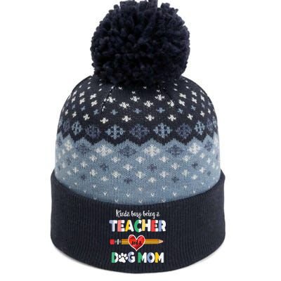 Funny Mothers Day For Teacher Dog Lover Dog Mom Teacher The Baniff Cuffed Pom Beanie