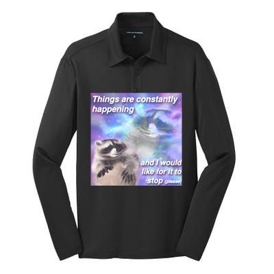 Funny Meme Dark Humor Silk Touch Performance Long Sleeve Polo