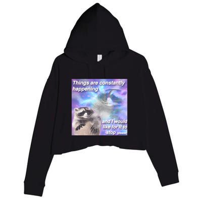 Funny Meme Dark Humor Crop Fleece Hoodie