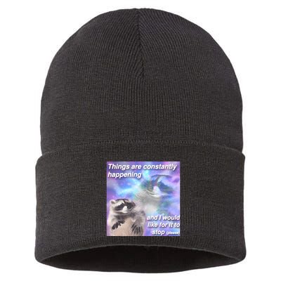 Funny Meme Dark Humor Sustainable Knit Beanie
