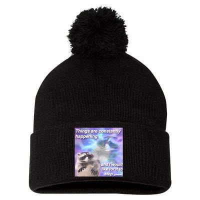 Funny Meme Dark Humor Pom Pom 12in Knit Beanie