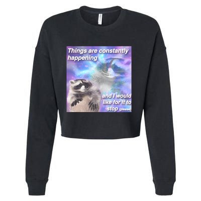 Funny Meme Dark Humor Cropped Pullover Crew