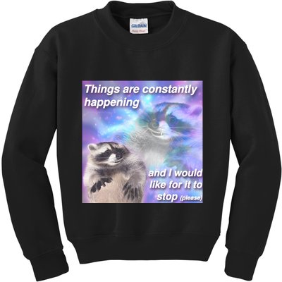 Funny Meme Dark Humor Kids Sweatshirt