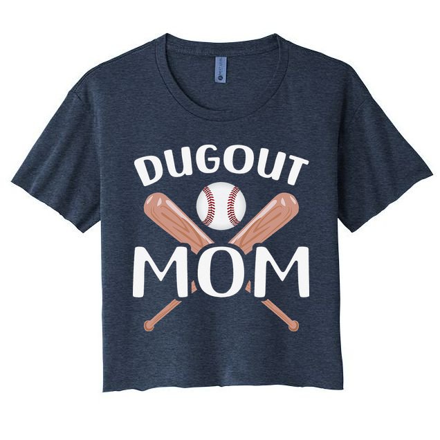 Funny Mom Dugout Mom Baseball Cool Baseball Mom Crop Top