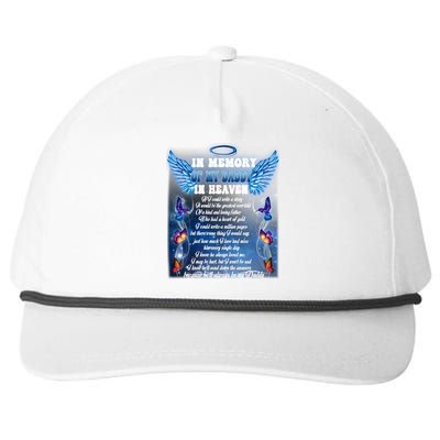 For My Daddy Lives In Heaven Daughter Son Missed Their Dad Gift Snapback Five-Panel Rope Hat