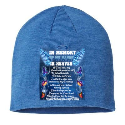 For My Daddy Lives In Heaven Daughter Son Missed Their Dad Gift Sustainable Beanie