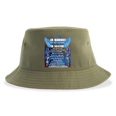 For My Daddy Lives In Heaven Daughter Son Missed Their Dad Gift Sustainable Bucket Hat