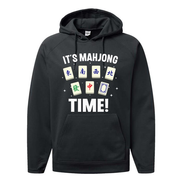 Funny Mahjong Design For Mahjong Game Player Lover Performance Fleece Hoodie