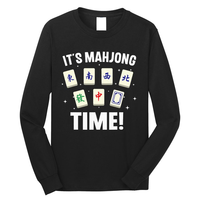 Funny Mahjong Design For Mahjong Game Player Lover Long Sleeve Shirt