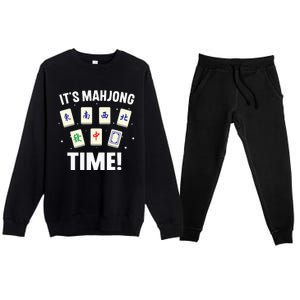 Funny Mahjong Design For Mahjong Game Player Lover Premium Crewneck Sweatsuit Set