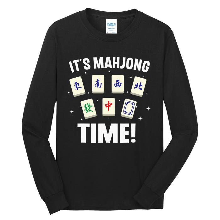 Funny Mahjong Design For Mahjong Game Player Lover Tall Long Sleeve T-Shirt