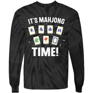 Funny Mahjong Design For Mahjong Game Player Lover Tie-Dye Long Sleeve Shirt