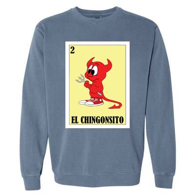 Funny Mexican Design For Kids El Chingonsito Garment-Dyed Sweatshirt