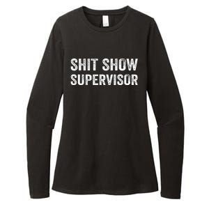 Funny Mom Dad Boss Manager TeacherShit Show Supervisor Womens CVC Long Sleeve Shirt