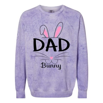 Family Matching Dad Bunny Graphic Easter Costume Dad Great Gift Colorblast Crewneck Sweatshirt