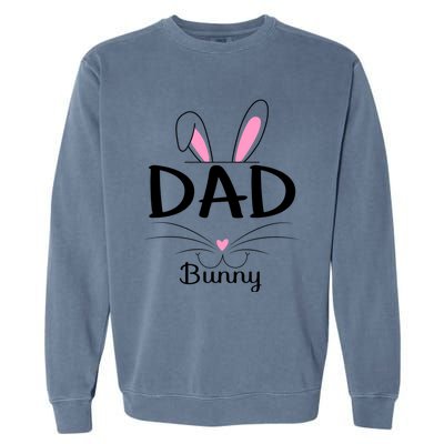 Family Matching Dad Bunny Graphic Easter Costume Dad Great Gift Garment-Dyed Sweatshirt