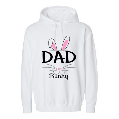 Family Matching Dad Bunny Graphic Easter Costume Dad Great Gift Garment-Dyed Fleece Hoodie