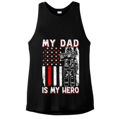 Firefighters My Daddy Is My Hero Firefighter Rescue Service Great Gift Ladies PosiCharge Tri-Blend Wicking Tank