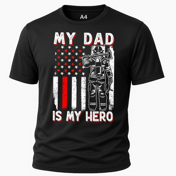Firefighters My Daddy Is My Hero Firefighter Rescue Service Great Gift Cooling Performance Crew T-Shirt