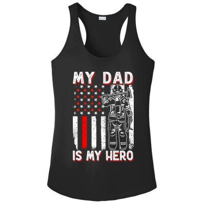 Firefighters My Daddy Is My Hero Firefighter Rescue Service Great Gift Ladies PosiCharge Competitor Racerback Tank