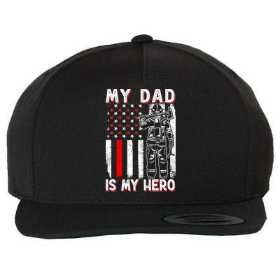 Firefighters My Daddy Is My Hero Firefighter Rescue Service Great Gift Wool Snapback Cap