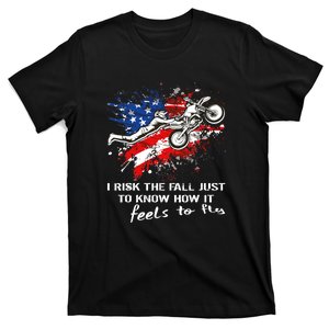 Funny Motocross Dirtbike Motorcycle MX Us Flag T-Shirt