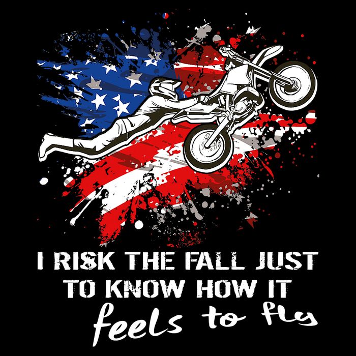 Funny Motocross Dirtbike Motorcycle MX Us Flag 16 in Basic Backpack