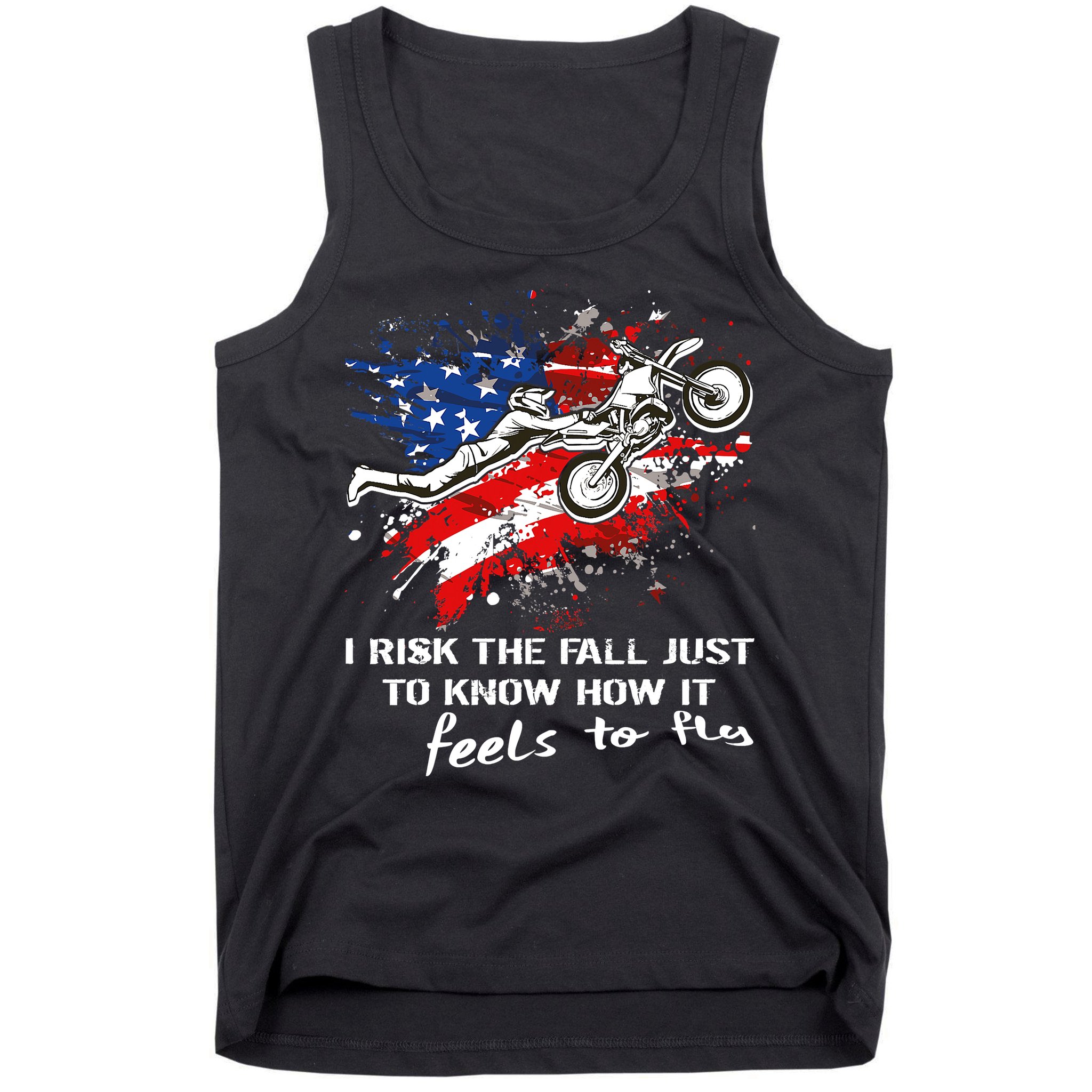 Funny Motocross Dirtbike Motorcycle MX Us Flag Tank Top