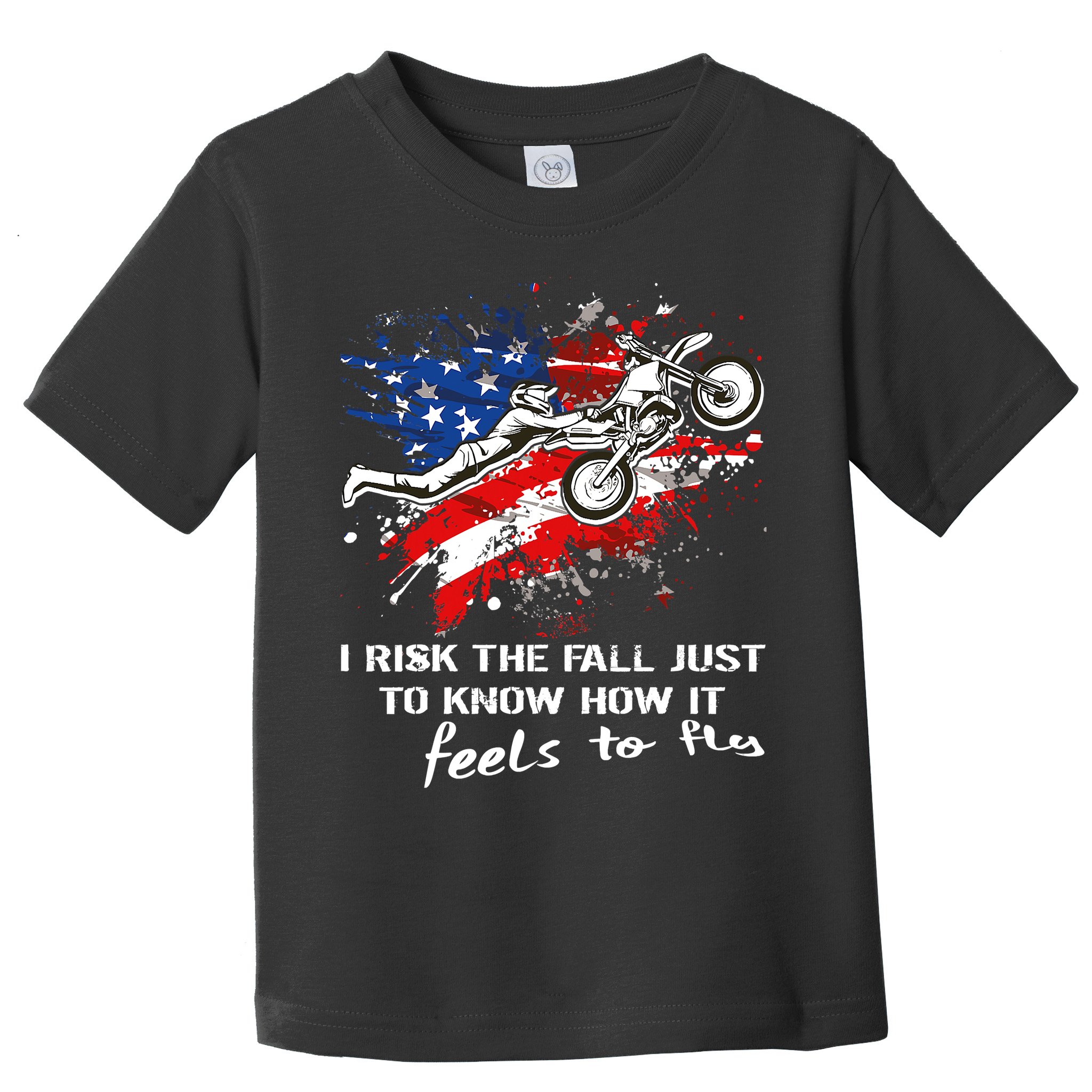 Funny Motocross Dirtbike Motorcycle MX Us Flag Toddler T-Shirt