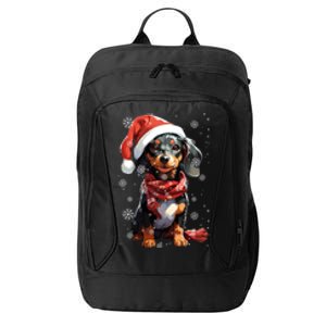 Funny Merry Doxie Christmas Dachshund Xmas Pajama Gift City Backpack