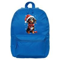 Funny Merry Doxie Christmas Dachshund Xmas Pajama Gift 16 in Basic Backpack