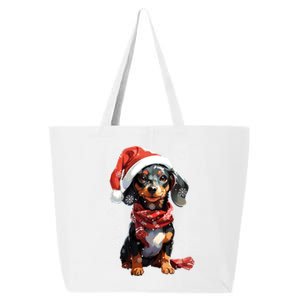 Funny Merry Doxie Christmas Dachshund Xmas Pajama Gift 25L Jumbo Tote