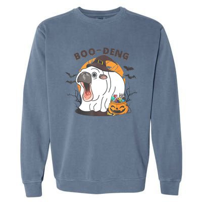 Funny Moo Deng Pumpkin Halloween Costumes Pygmy Hippopotamus Garment-Dyed Sweatshirt