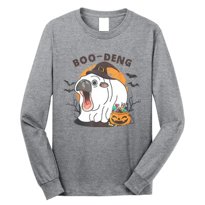 Funny Moo Deng Pumpkin Halloween Costumes Pygmy Hippopotamus Long Sleeve Shirt