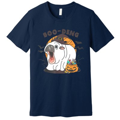 Funny Moo Deng Pumpkin Halloween Costumes Pygmy Hippopotamus Premium T-Shirt