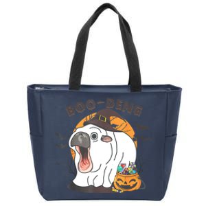 Funny Moo Deng Pumpkin Halloween Costumes Pygmy Hippopotamus Zip Tote Bag