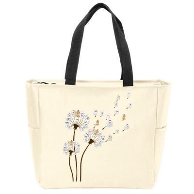 Flower Maltese Dog Dandelion Funny Animal Lover Zip Tote Bag