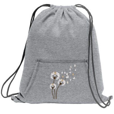 Flower Maltese Dog Dandelion Funny Animal Lover Sweatshirt Cinch Pack Bag