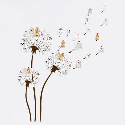 Flower Maltese Dog Dandelion Funny Animal Lover T-Shirt