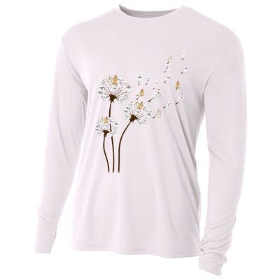Flower Maltese Dog Dandelion Funny Animal Lover Cooling Performance Long Sleeve Crew