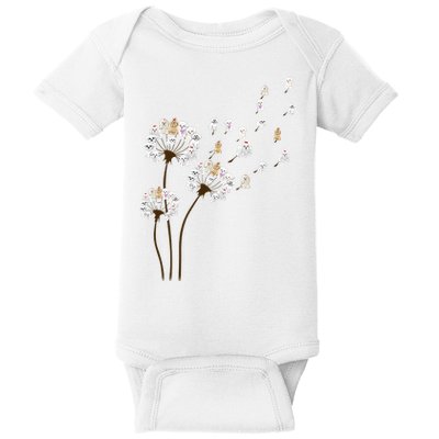 Flower Maltese Dog Dandelion Funny Animal Lover Baby Bodysuit