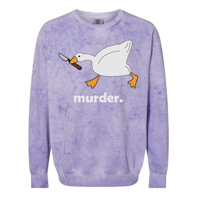 Funny Murder Duck Animal Meme Colorblast Crewneck Sweatshirt