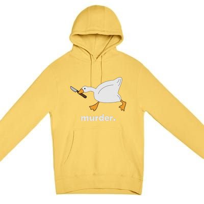 Funny Murder Duck Animal Meme Premium Pullover Hoodie