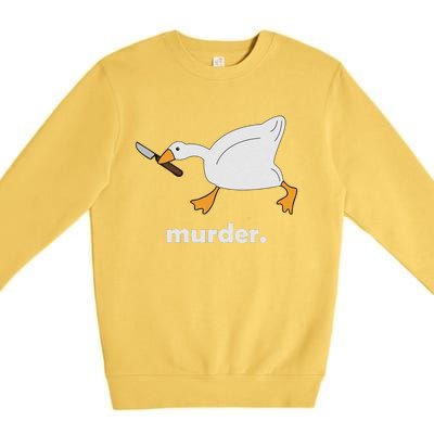 Funny Murder Duck Animal Meme Premium Crewneck Sweatshirt