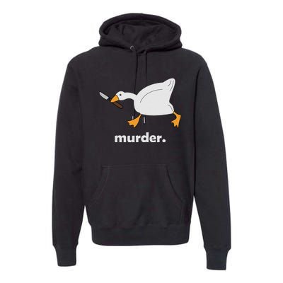 Funny Murder Duck Animal Meme Premium Hoodie