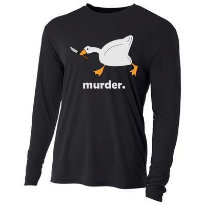 Funny Murder Duck Animal Meme Cooling Performance Long Sleeve Crew