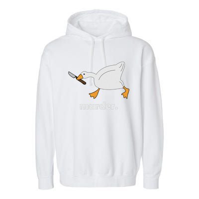 Funny Murder Duck Animal Meme Garment-Dyed Fleece Hoodie