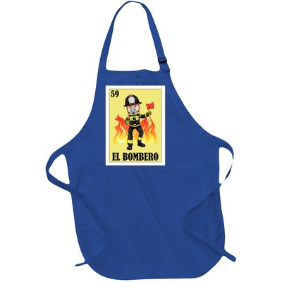 Funny Mexican Design For Fire El Bombero Gift Full-Length Apron With Pockets