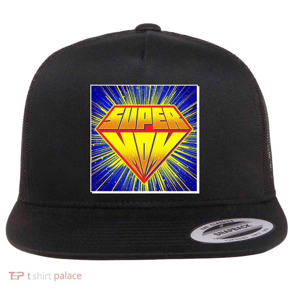 Funny Mother's Day Super Mom Pop Art Comic Panel Flatbill Hat
